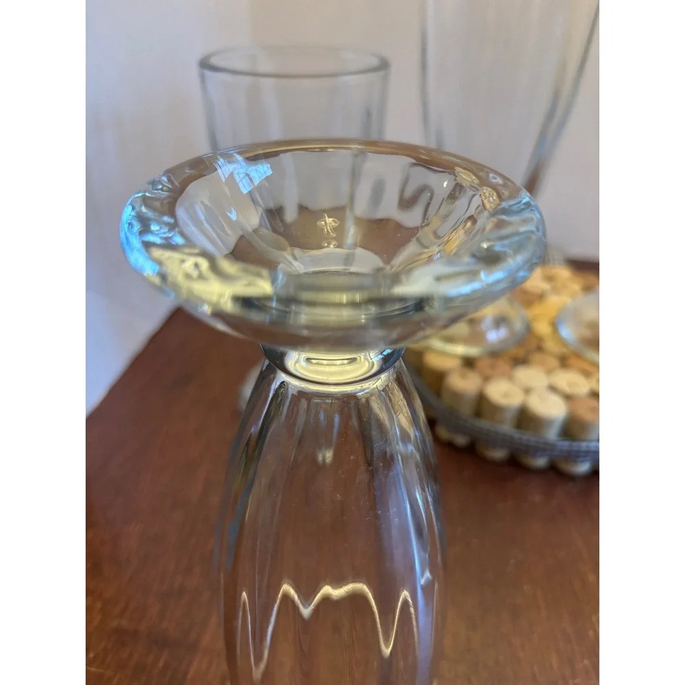 Vintage Set of 6 Paneled Glass Soda Fountain Milkshake‎ Sundae Glasses 7.5 Inch
